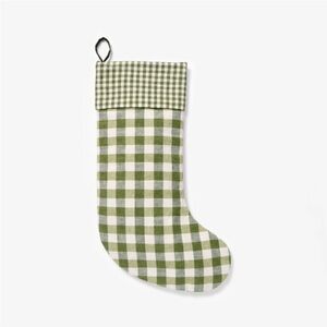 Threshold Studio McGee Mixed Plaid Woven Stocking Green